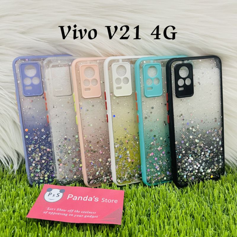 Glitter Case Vivo V21 4G Funny Color Dengan Pelindung Kamera (PsS)