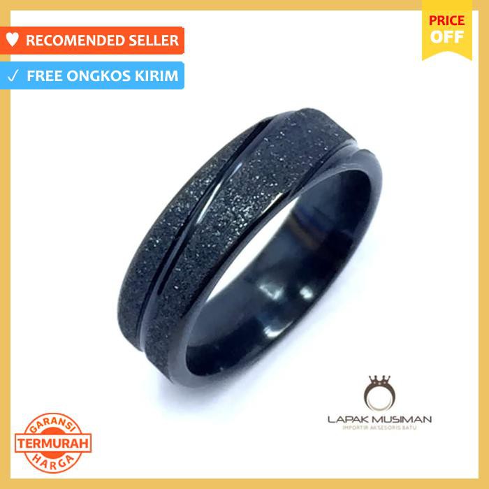 CINCIN TITANIUM HITAM PRIA WANITA MOTIF KEREN