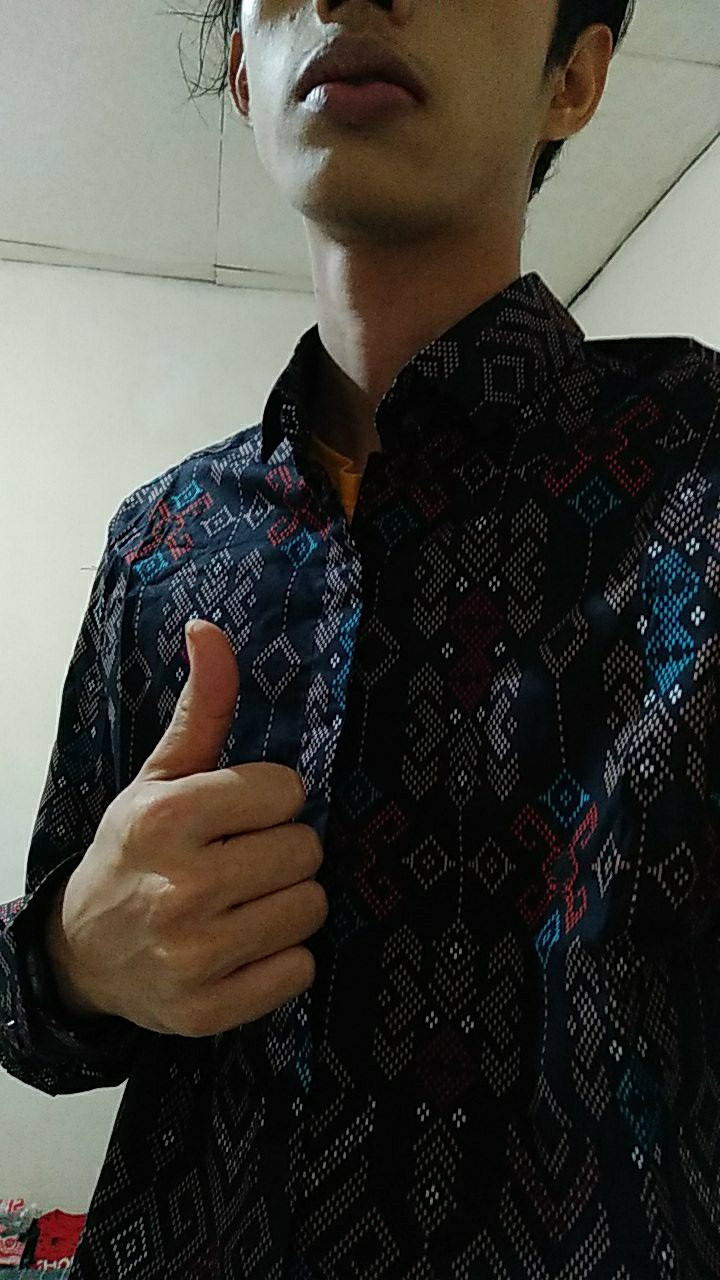 Credomenstore Kemeja Batik Pria Lengan Panjang Hitam Full Motif Hijau Tosca