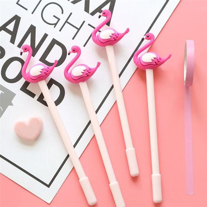 

INDORETAIL | 1 Pcs Kawaii Flamingo Swan Gel Pen 0.38 Mm Tinta Hitam Ballpoint Promosi Pena untuk