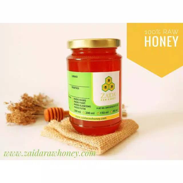 Madu Stroberi 300 ml Jar kaca / Botol  Zaida Raw Honey