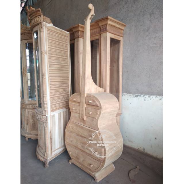 Bufet Laci Hias/ Lemari Biola/ Hiasan Pajangan Ruangan Kayu Jati Murah