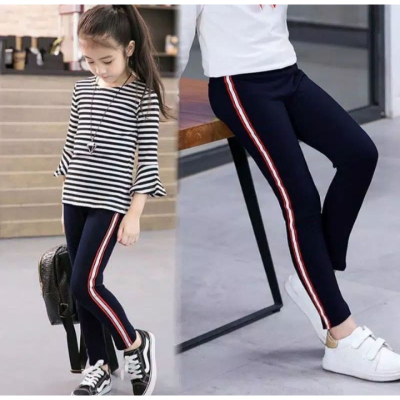 Legging anak Stripe Usia 6 sd 12 th