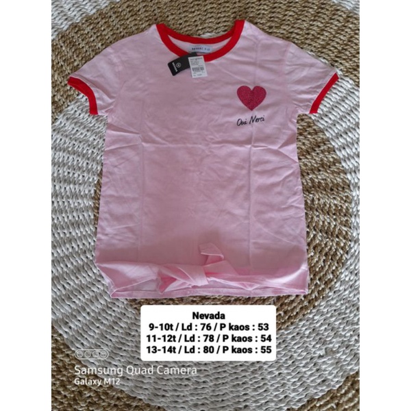 kaos anak perempuan nevada original