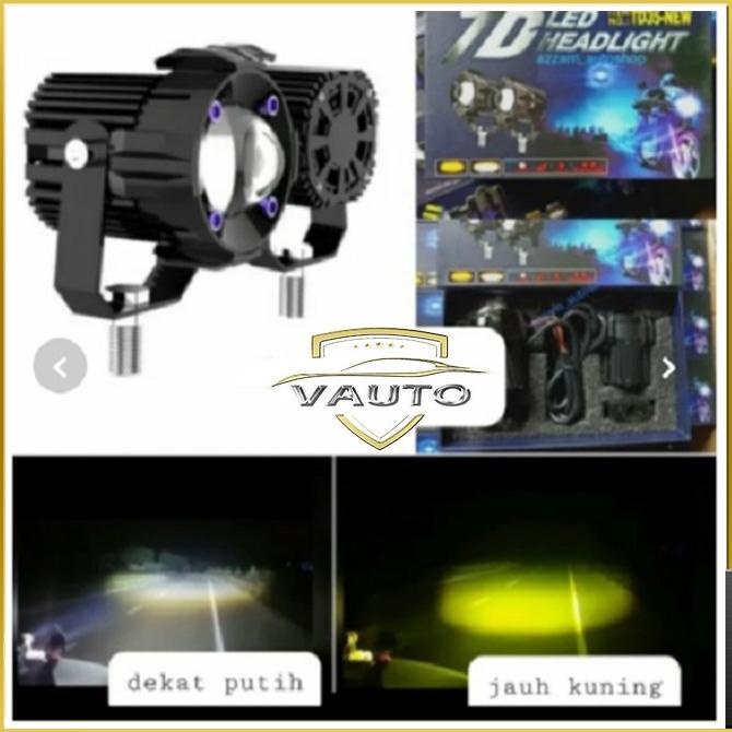 Lampu Sorot Tembak Motor Mobil LED 2 Warna vaut05