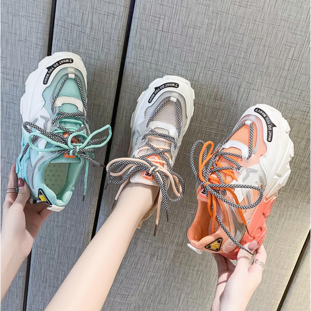 ( COD ) Sneakers Wanita olahraga Sepatu Import Sepatu cewek Sol pelangi