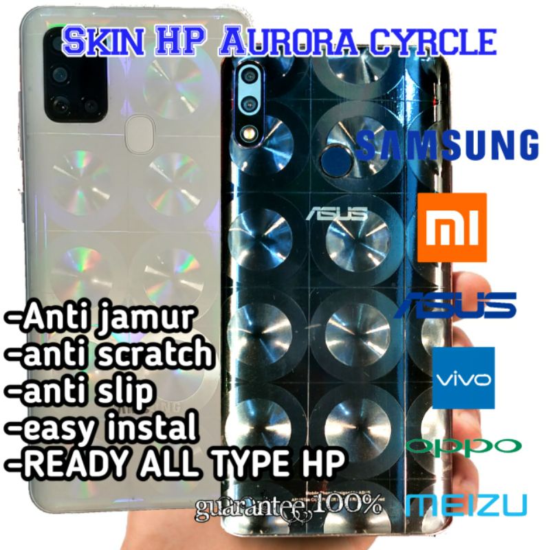 Garskin hp + garskin camera aurora cyrcle anti gores belakang hp