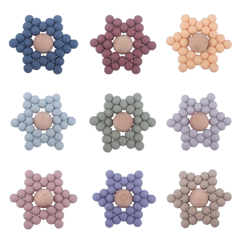 Mary Mainan Teether Bayi Bentuk Hexagon Bahan Silikon Food Grade BPA Free