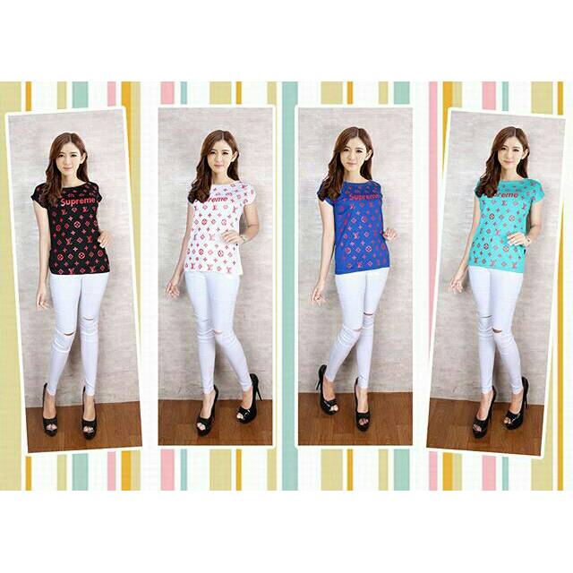 OBRALL  Kaos / tshirt lv supreme fullprint