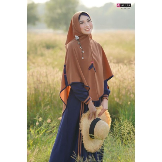 Set Gamis AFHSEEN NAVY TASSEL BROWN by Aulia Fashion