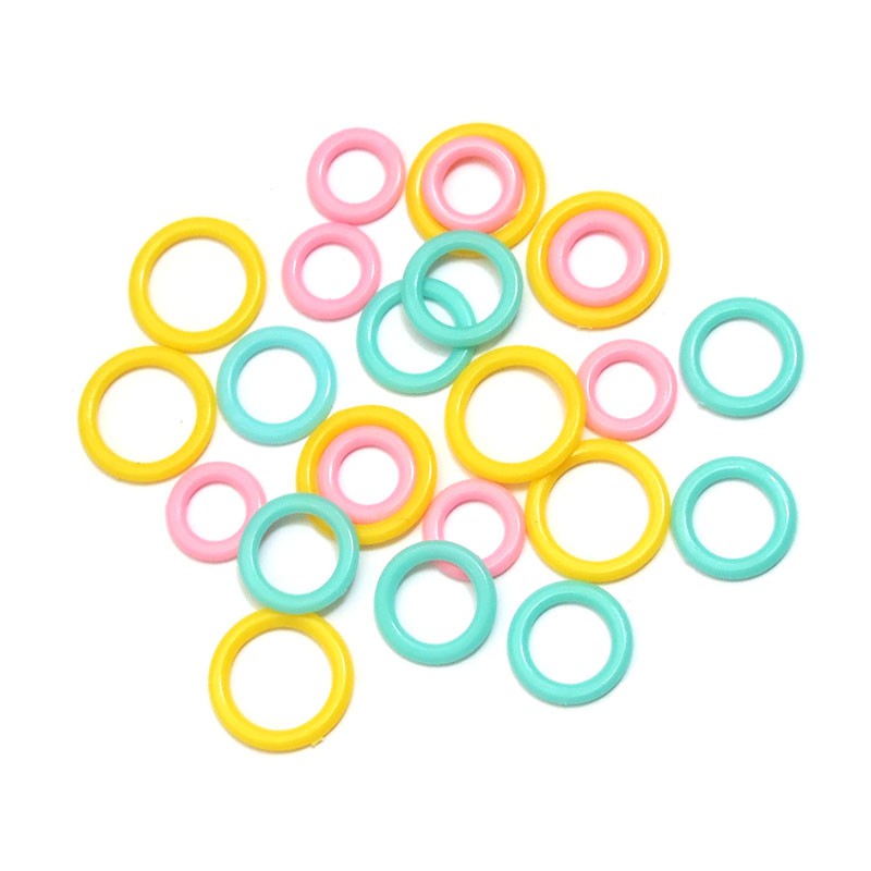 Ring Stitch Marker Penanda Rajutan Plastik Isi 24