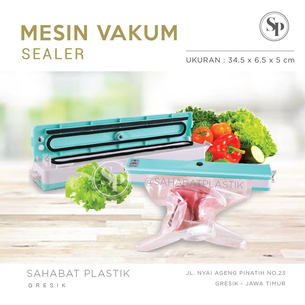 Mesin Vacum Sealer / Alat Pres Vacum Sedot Udara Angin Plastik Kemasan / Mesin Vakum