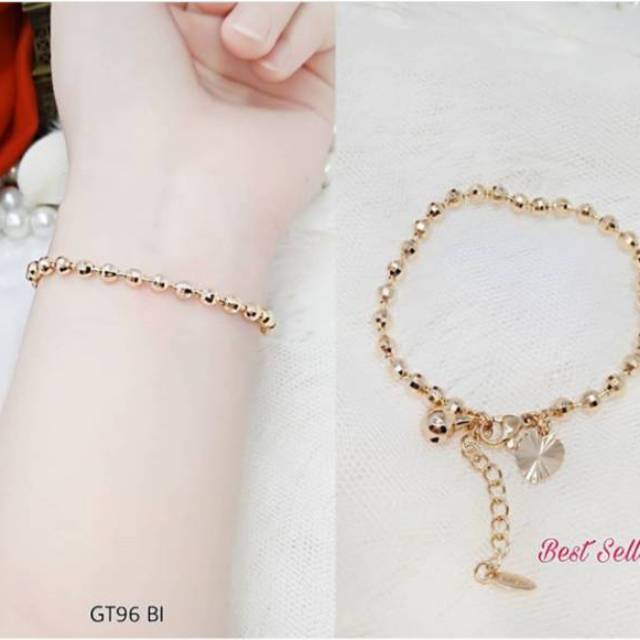 gelang tangan biji lada gold ukuran 23 cm gold