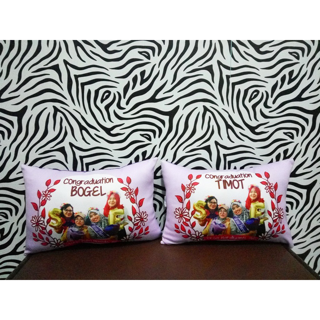 Bantal Custom Foto Custom Kado Unik Ukuran 26x38 atau 30 x 40 atau 45x65