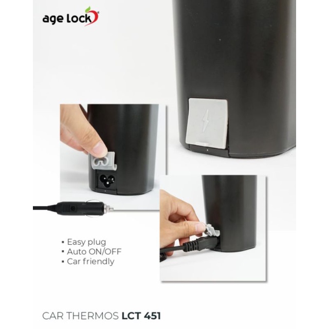 electric car thermos AGE LOCK LCT 451 - termos air panas rechargeable