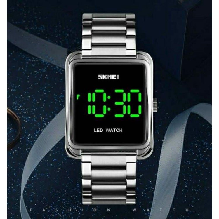 Jam Tangan Pria  SKMEI Digital LED 1505 Stainless Steel  Jam Tangan Digital LED Touch