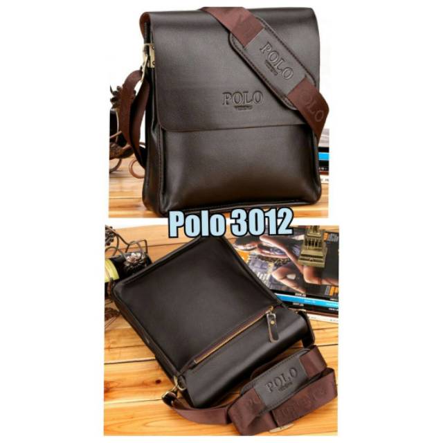 Tas selempang pria POLO - tas kulit import murah kekinian - tas branded wanita katun jepang-lebaran