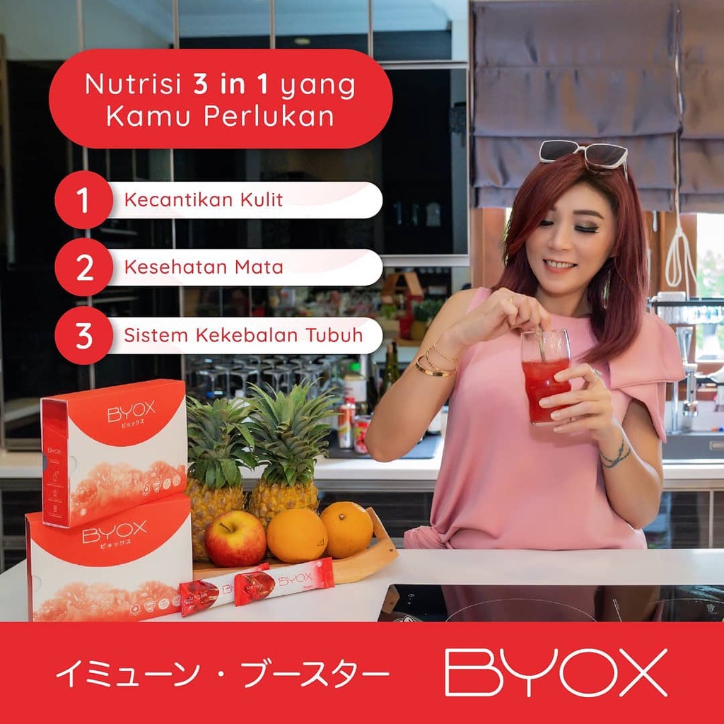 Byox Glutathione Astaxhantine Minuman Kesehatan Tubuh Anti Virus / Drink Multi Vitamin C Antioksidan Lutein / Penambah Imun Tubuh / Drinks Immune Collagen Kesehatan Mata Katarak Kulit Glowing Original Bpom Terbaik