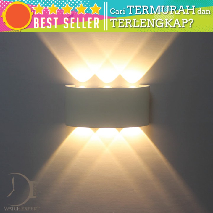 Bisa COD Lampu Hias Dinding LED Minimalis Aluminium 6W 6 LED Warm White - TaffLED 0092