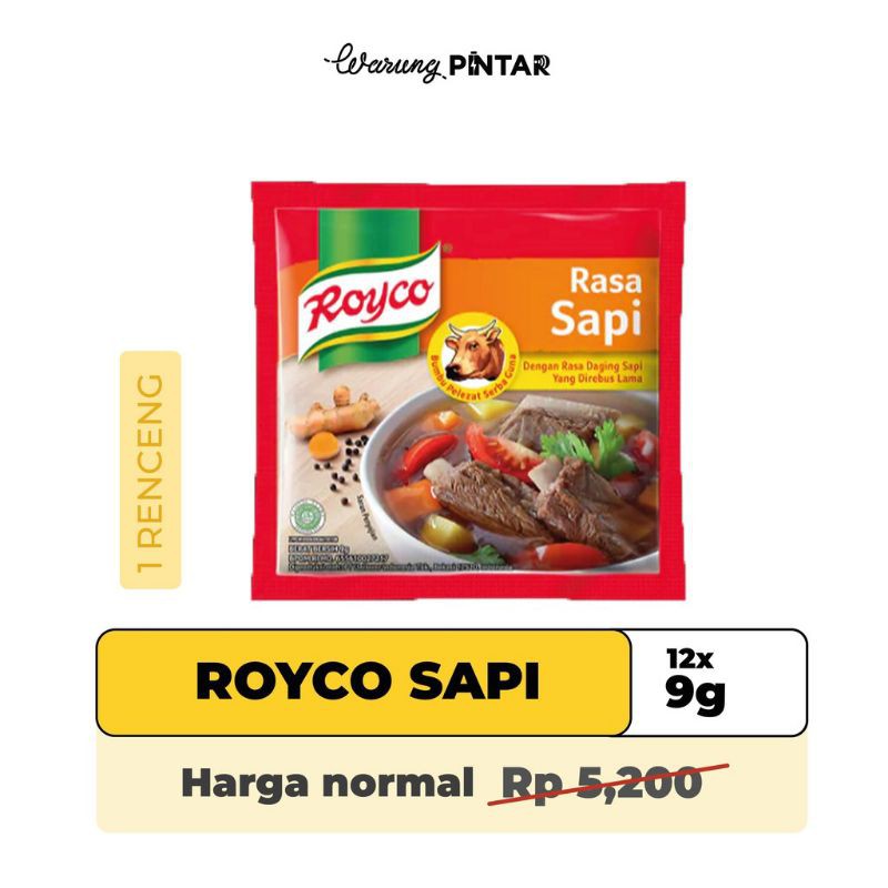 

Royco renceng isi 12 shacet rasa sapi/ayam