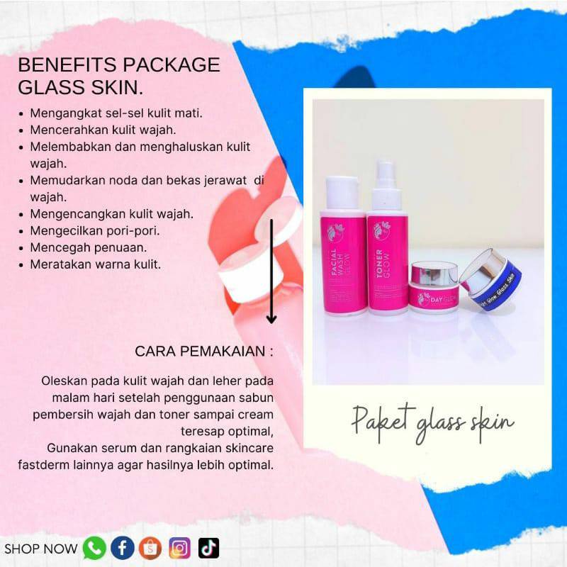 PAKET NORMAL GLASSKIN FAST DERM / NIGHT GLASSSKIN  / PAKET NORMAL GLASSKIN FASTDERM ORIGINAL-FASTDER