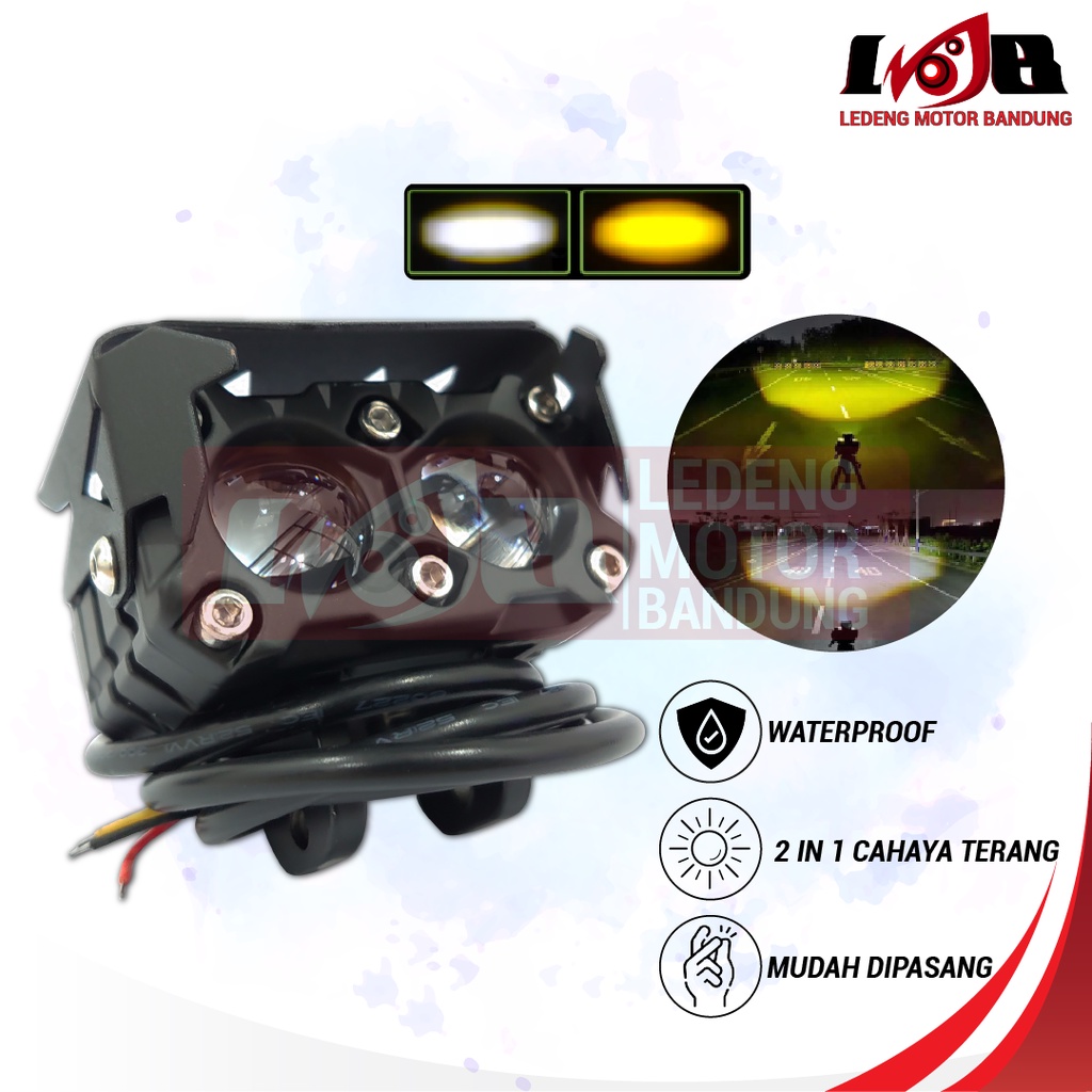 Luminos Lampu Sorot Tembak LED Q6 D3 Motor Mobil Tembus Kabut Hi-Lo Universal Variasi