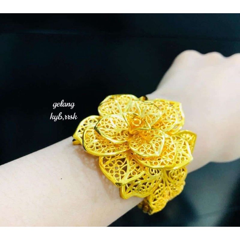 Gelang lapis kristal replika emas 24k model kendari