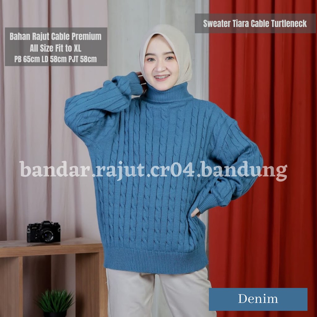 Sweater Rajut Tiara Cable Turtleneck 7 Gate Branded