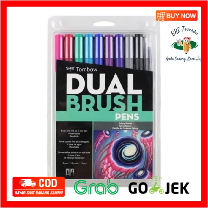 

(BISA COD) Tombow ABT Dual Brush Pen Color Set 10 Galaxy Palette, Brushpen