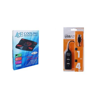 ACE NC32 Cooling Notebook Cooler big fan 15 Inch Single Fan for Notebook + USB Hub 4port Kabel 1m