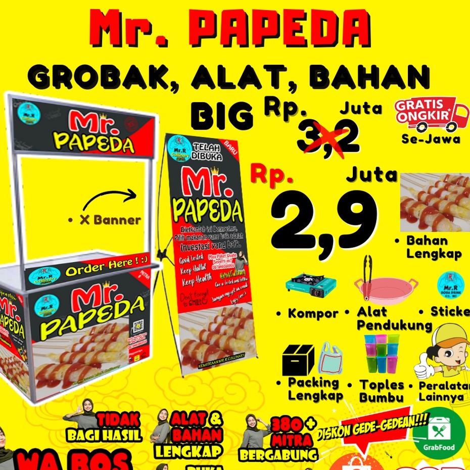 

Mr.PAPEDA NEW|| MR.R CULLINARY (FRANCHAISE,PAKET USAHA,KEMITRAAN) GROBAK/BOOTH PORTABLE,ALAT LENGKAP, DAN BAHAN BAKU UTAMA