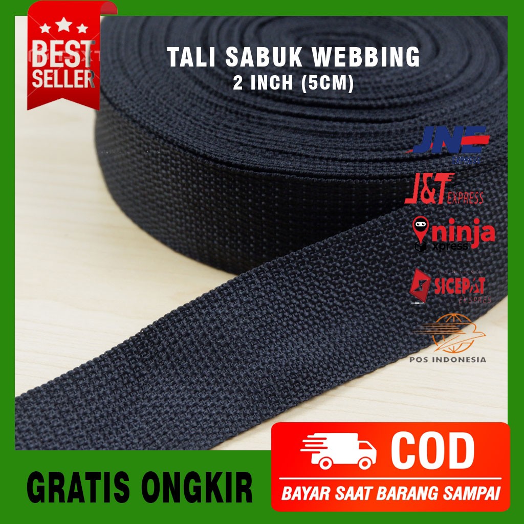 Tali Webing Per Roll Lebar 4 cm 2,2 cm 30yard Bahan Nylon Untuk Hammock,Belt Pria,Tas Berkualitas Te