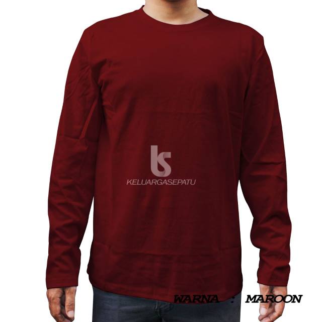 Kaos polos eco soft lengan panjang sejuk dipakai bahan cotton combed 30s