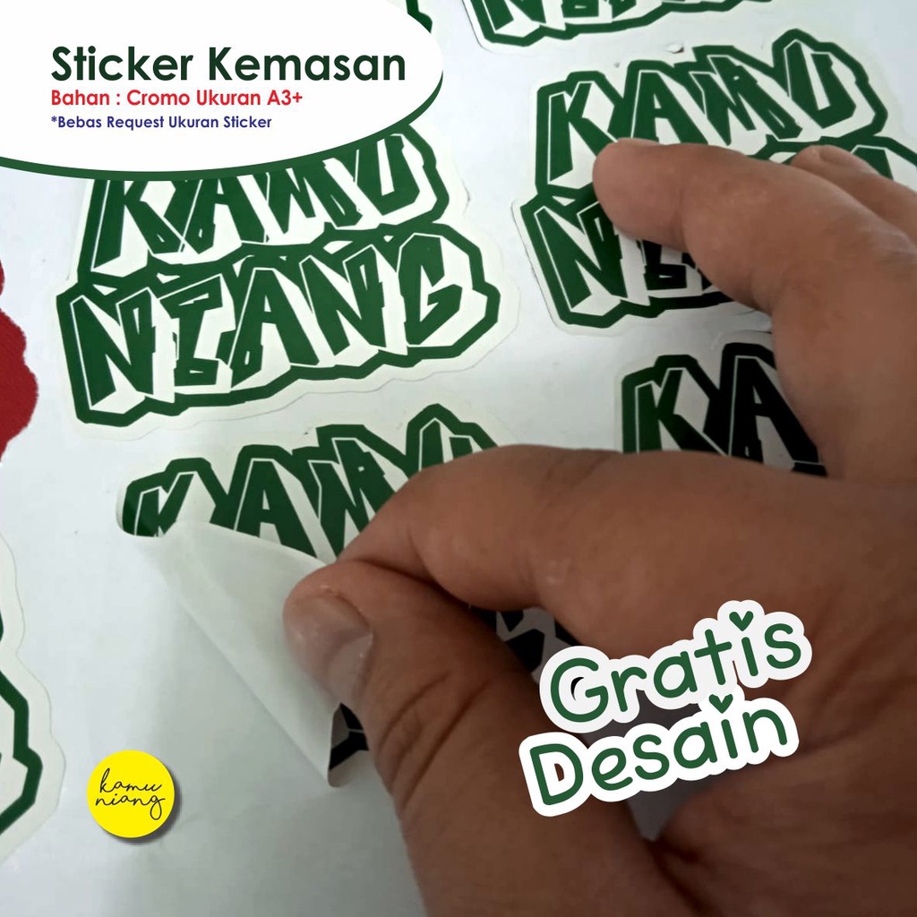 

Cetak Stiker Kemasan Cromo Perlembar A3+ (GRATIS DESAIN)