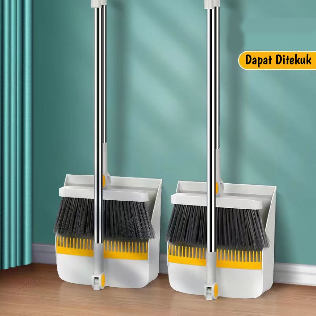 Sapu Pengki Lipat Broom Set Dustpan Sapu Pengki Lantai Alat Pembersih