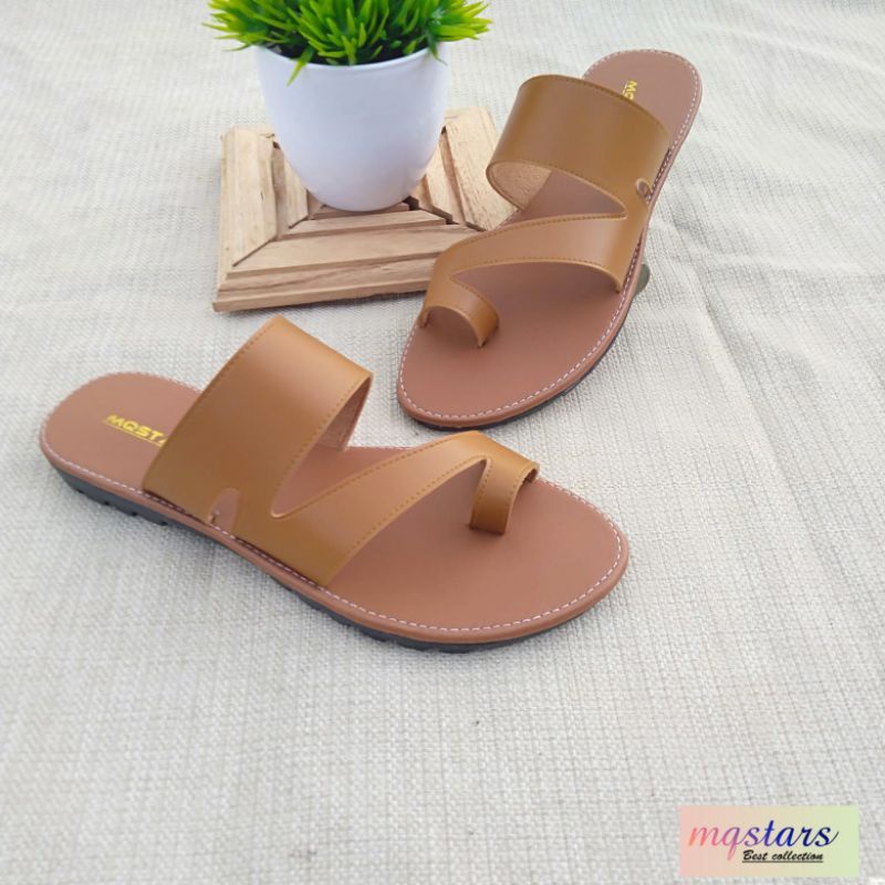 mqstars Sandal Flat Wanita Jepit Jempol Kasual  Sendal Simple Elegan
