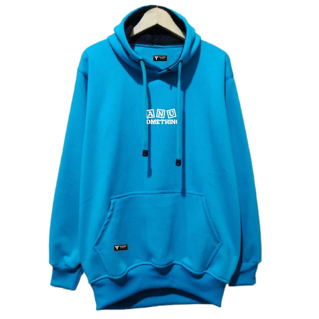 TALKING AUTHENTIC Hoodie Sweater Peria Hodie Sueater Wanita Kekinian Hoodi Sweater Terlaris Biru Muda Sablon Simle Moptif ANU Bisa COD