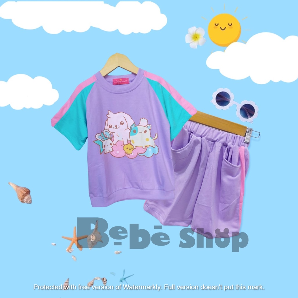 Setelan baju anak lucu bahan Baby Terry super karakter kelinci usia 1 Sampai 7 Tahun
