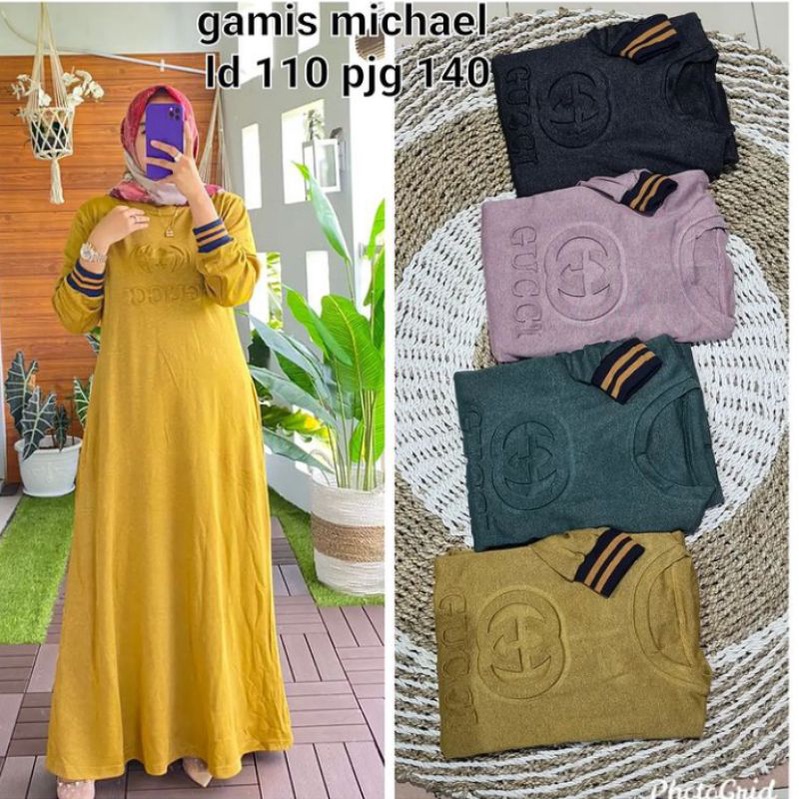 FREE ONGKIR GAMIS MICHAEL GUCCI ORIGINAL READY STOK