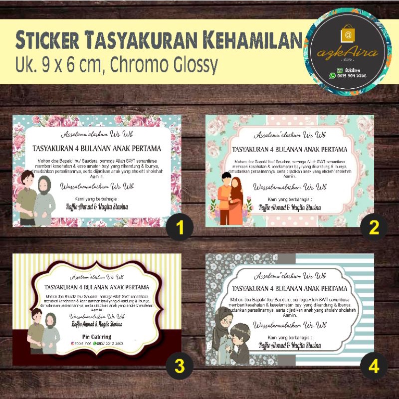 

Sticker Stiker untuk Syukuran Kehamilan 4 / 7 Bulanan - Uk. 9x6 cm