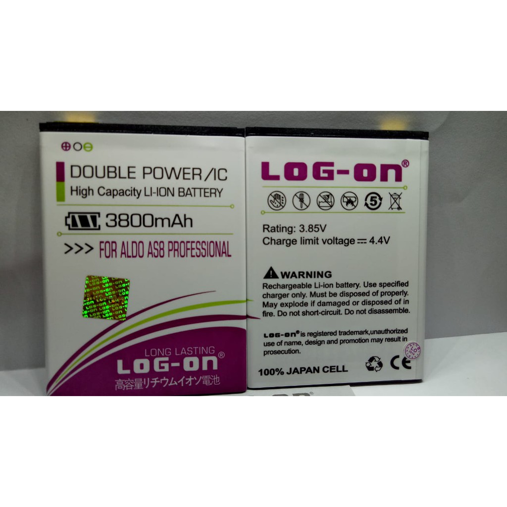 Batre Baterai Double Power Logon Aldo AS8 AS-8 AS 8 Professional