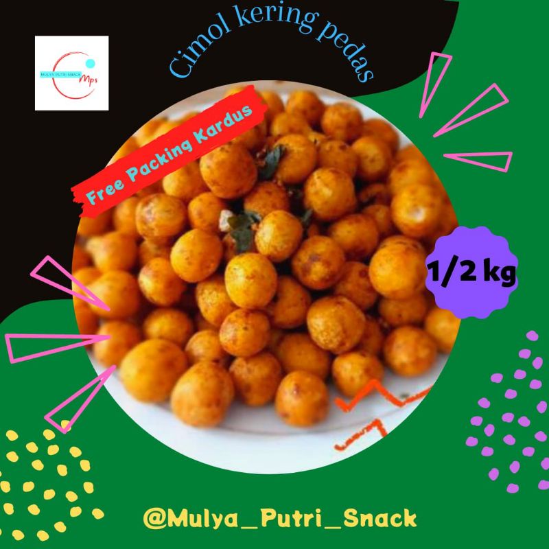 

Cimol kering pedas 500 gram / Cimol kering bulat pedas