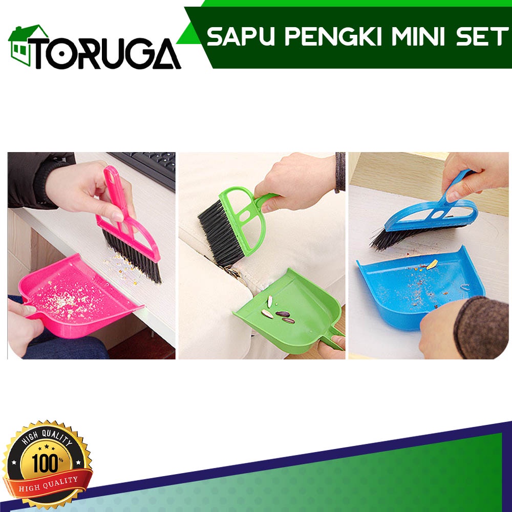 Sapu Serokan Mini Pengki Set Pembersih Debu Mobil Keyboard warna warni high quality