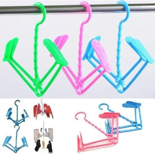 Igrosir gantungan tempat sepatu sandal tas plastik Jemur shoe hanger shoes dry