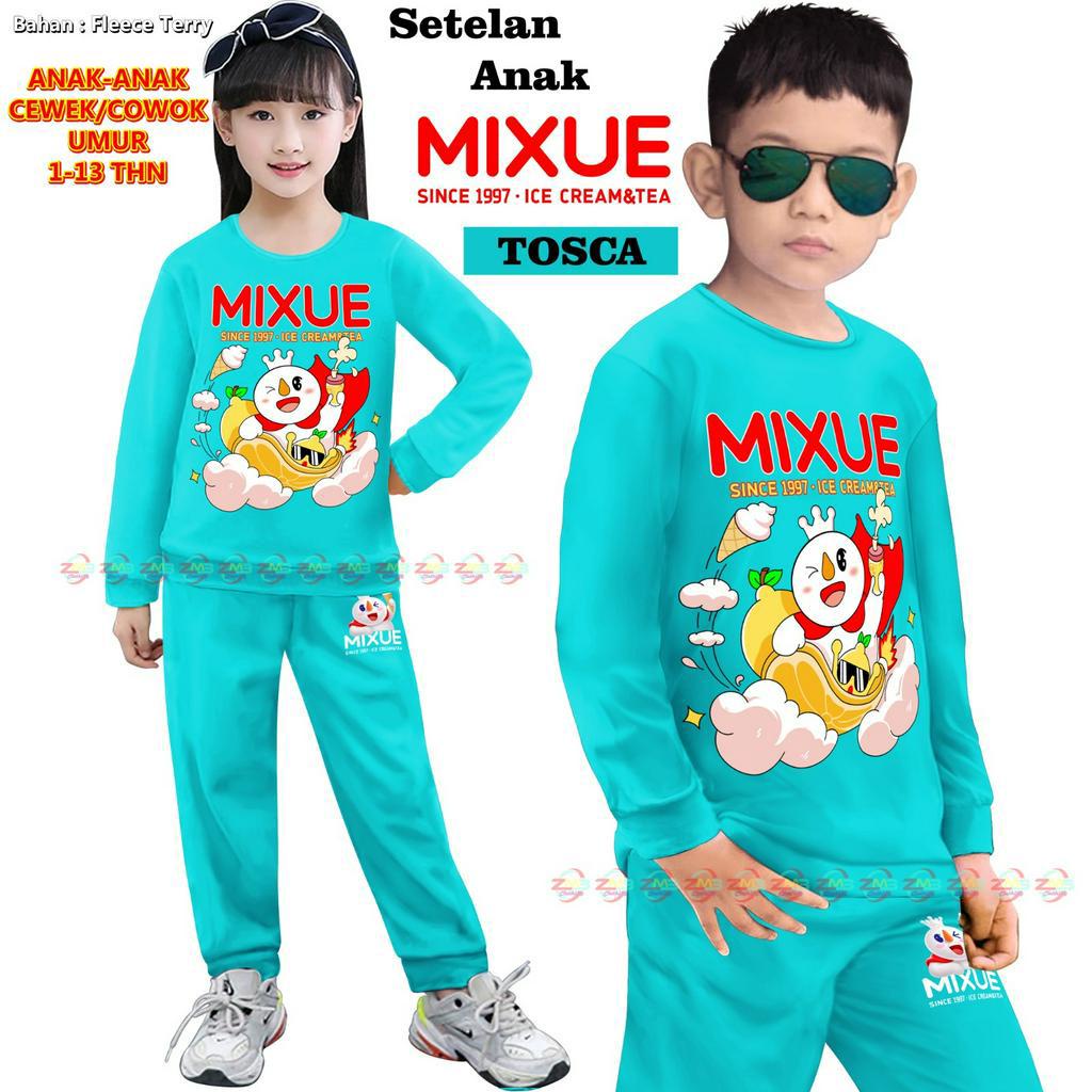 Setelan Anak-anak MIXUE VIRAL TOP MODEL 000132 BISA COD &amp; Gratis Ongkir Cowok Cewek terbaru dan termurah Baju Kaos Tshirt Training Olahraga Anak Sportswear Children Paling Tren &amp; Laris Kekinian Senam