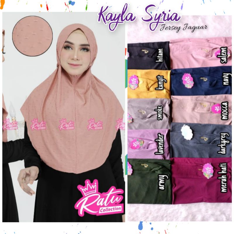 Hijab bergo syria tali jersey timbul premium murah kekinian