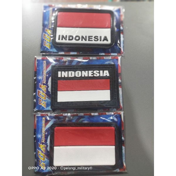 patch rubber logo Indonesia&amp;merah putih /tempelan karet tactical