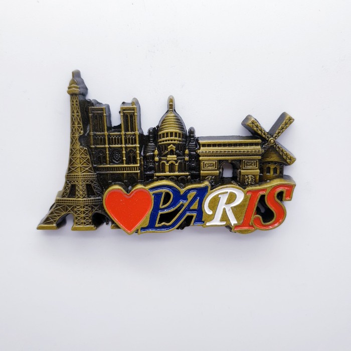 3D LOGAM Souvenir Negara magnet Kulkas Tempelan LOVE Paris City