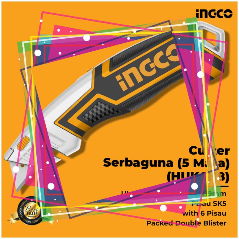 

PISAU CUTTER MINI SERBAGUNA GRATIS 5 MATA INGCO HUK6118