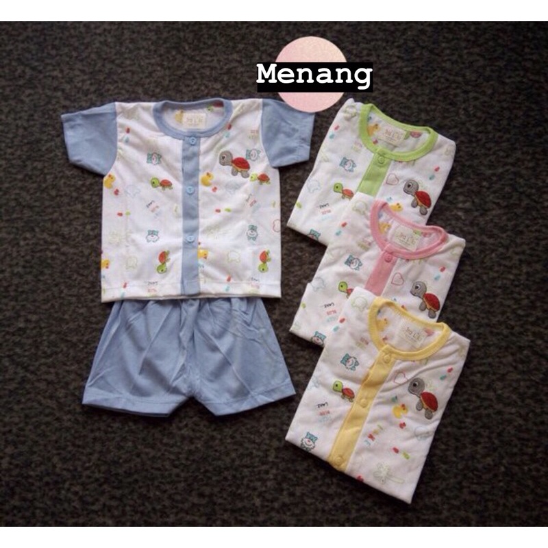 Setelan Tralala 802 Baju Pendek Bayi Kancing Newborn Berkualitas/PAKAIAN BAYI SETELAN USIA0-12 BULAN